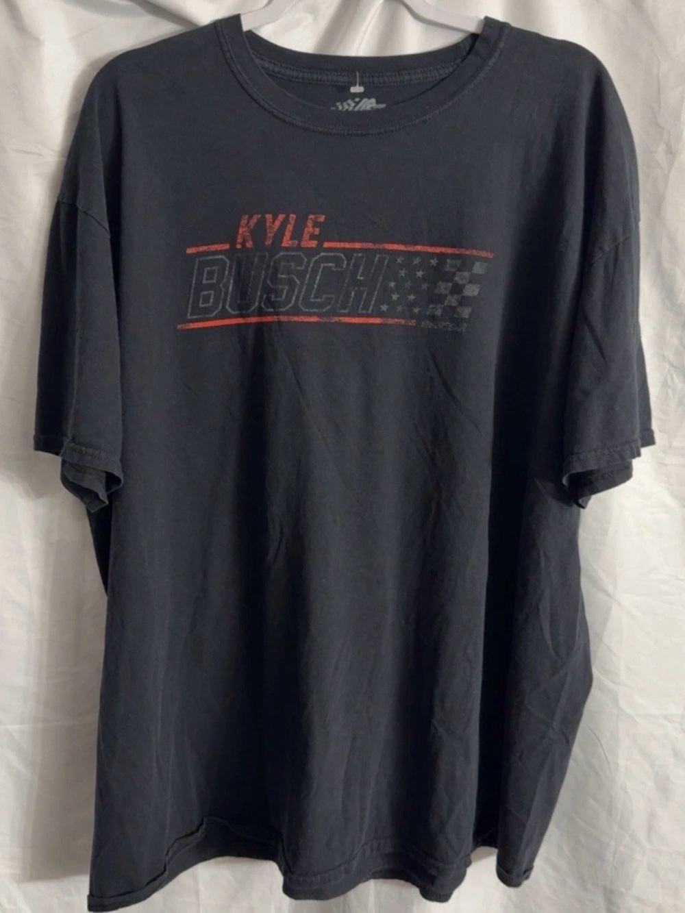 Nascar Kyle Busch Black Graphic Tee with Red Accents